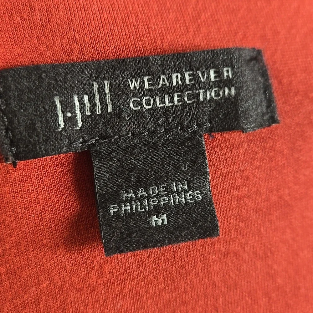 J. Jill Wearever Collection Double Face Jersey Flap Pocket Jacket Rust Orange